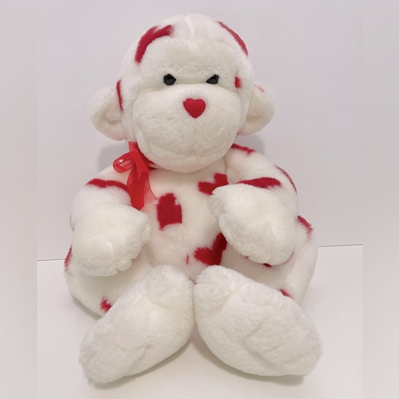 Plush Monkey - Heart Print - Picture 2 of 8
